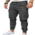 thumbnail image 3 of Men‘s Cargo Pants Slim Fit Sweatpants Jogger Drawstring Elastic Outdoor Trousers with Pockets, 3 of 6