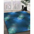 thumbnail image 3 of Ahgly Company Tapis d'Intérieur Ronds Transitionnels Lavables à la Machine Bleu Ivy Blue, 4 Pieds Rond, 3 of 7