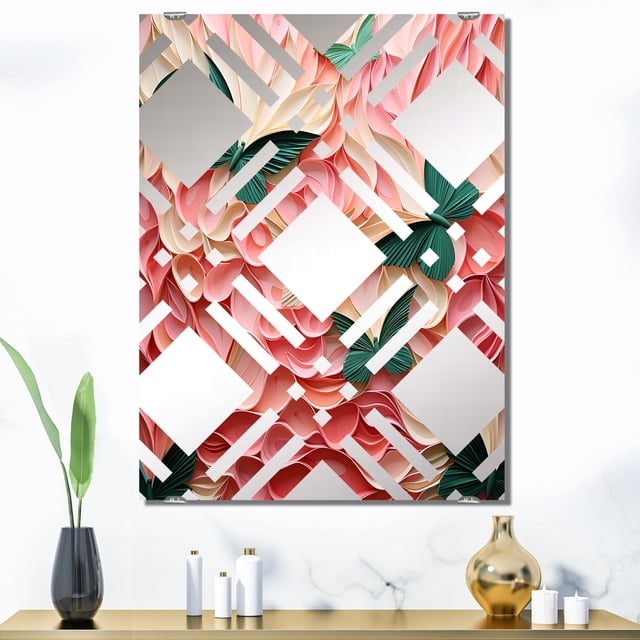 Designart "Green Butterfly Harmony" Butterfly Oversized Wall Mirror - Modern Animals Entryway Big Wall Mirror - Multiple Color Options