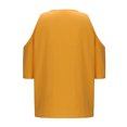 thumbnail image 4 of Liquidation! Hauts Grande Taille pour Femmes, Blouse à Manches Courtes d'Été pour Femmes, Mode Féminine Manches Courtes Col Rond Ample Épaules Dénudées Blouse, 4 of 5