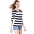 thumbnail image 4 of INSPIRE CHIC T-Shirt Décontracté Imprimé pour Femmes à Manches au Coude et Col Rond, 4 of 7