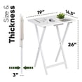 thumbnail image 4 of PJ Wood Solid Wood Folding TV Tray and Snack Tables, White, 2 Piece Set, 4 of 11