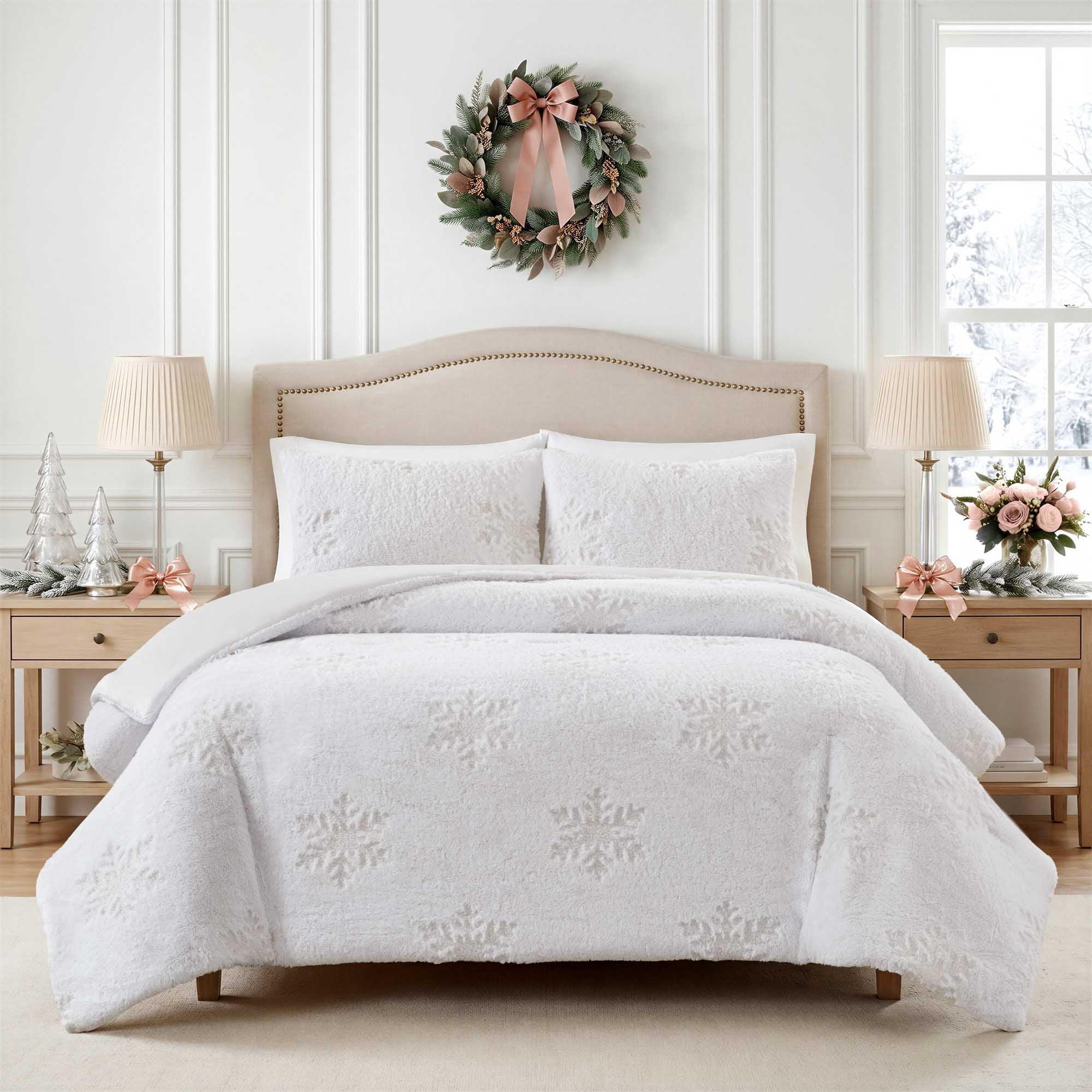 Holiday Time Faux Fur 3-Piece Comforter Set