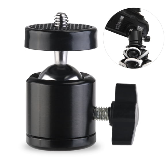 Shisuyan PIXNOR Mini Tripod Head Tripod Ball Head 1/4" Threaded Camera 360 Degrees Camcorder (Black)