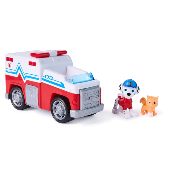PAW Patrol: Search & Rescue, Camion de sauvetage Marcus avec 2 figurines, camion à rétrofriction, jouets pour garçons et filles à partir de 3 ans
