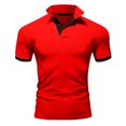 thumbnail image 5 of Ketyyh-chn99 Polos à Manches Longues pour Hommes Mode 2024 Hauts à Manches Courtes Décontractés Amples Blouses T-Shirts Rouge,5TG, 5 of 5