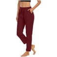 thumbnail image 1 of Jsaierl Women's Straight Leg Sweatpants Drawstring High Wasited Athletic Cropped Pants Solid Color Workout Jogger Sweat Pants with Pockets, 1 of 9