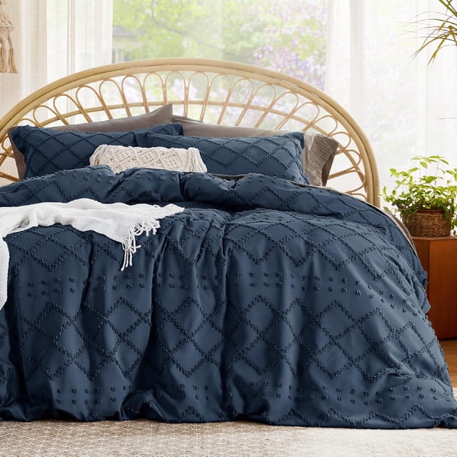 Housse de Couette Boho Format Grand Literie Boho Housse de Couette Grand Tuftée pour Toutes les Saisons Broderie Shabby Chic Literie Maison Couette Non Incluse ( x &#;)