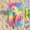 thumbnail image 1 of Multicolor Polyester Microfiber Beach Towel - Super Absorbent, Lightweight & Quick Dry, 70x140cm/80x160cm for Outdoor, Pool, Travel, Picnic - Eye-Catching Design, Machine Washable, 1 of 9