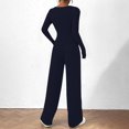 thumbnail image 4 of Timegard Womens Going out Sets 2 Piece Fall Casual Slim Long Sleeve Tops Wide Leg Pants Solid Color Sets, 4 of 7