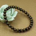 thumbnail image 3 of Pièces de Cuivre Naturelles Pierre Précieuse d'Agate Noire Perles Rondes 6 mm Bracelet Extensible 7 Pouces Unisexe, 3 of 5