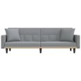 thumbnail image 2 of vidaXL Sofa Bed with Cushions Light Grey Fabric, 2 of 5