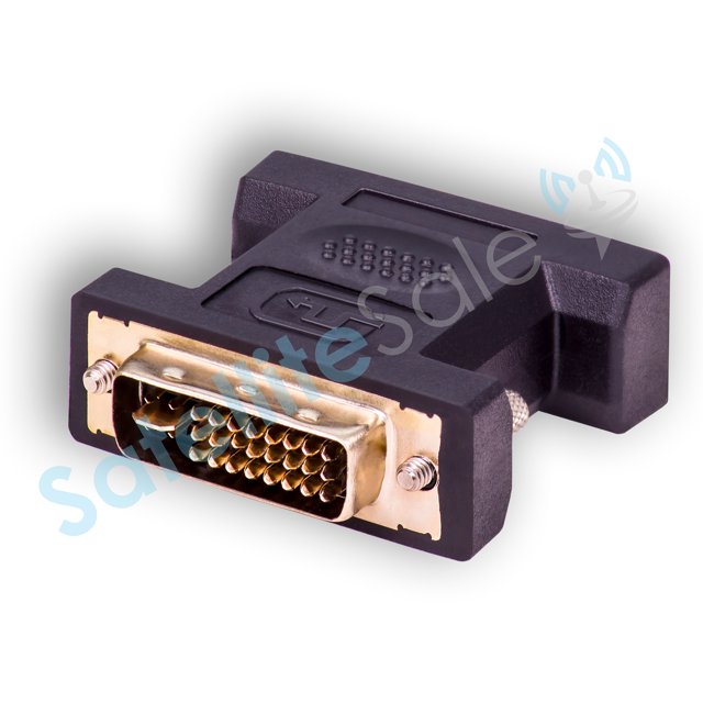 SatelliteSale Convertisseur Unidirectionnel Mâle DVI-I to Femelle VGA Adapter PVC Noir