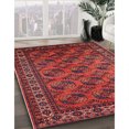 thumbnail image 2 of Ahgly Company Indoor Rectangle Mid-Century Modern Cranberry Red Oriental Area Rugs, 5' x 8', 2 of 6