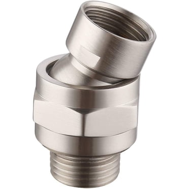 Shower Connector Ball Joint Shower Head Swivel Ball Adapter Brass Adjustable Shower Arm Extension Universal Component Brushed Nickel, PSB101-BN