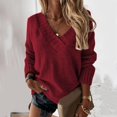 thumbnail image 2 of Kcodviy Femmes Décontracté Ample Uni Hommes Hiver Couleur Manches Longues V Thermique Hommes Chandail Col Chandail Chandail Col en V Chandail Léger Femmes inc Petite Chandails Plage Chandails pour Femmes, 2 of 5