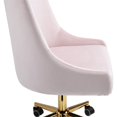 thumbnail image 2 of Meridian Furniture Karina Chaise de Bureau Pivotante Réglable en Velours Rose et Or, 2 of 12