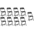 thumbnail image 1 of 9 Pcs Plastic Folding Chairs Stackable Wedding Party Camping Dining Seats Home (Black), 1 of 7