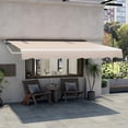 thumbnail image 4 of Gymax Auvent Rétractable d'Extérieur 12 x 10 Pi pour Patio, Toile d'Ombrage en Polyester avec Manivelle Manuelle, Terrasse, Beige, 4 of 10