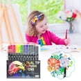 thumbnail image 3 of EGNMCR Double Line Pen Color Hand Account Pen Dream Metal Pen Hand-painted 24 Color Highlighter Marker Pen 3ml Water Color Pen, 3 of 9
