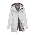thumbnail image 4 of Sentmoon Running Jacket Plus Size Long Sleeve Woman Coat Zipper Solid Color Windproof Waterproof Hoodies Women with Pockets Fall and Winter Comfy for Running and Hiking, 4 of 8
