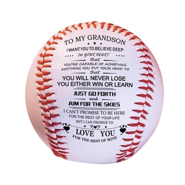 yulier Personalized Baseball Gifts, To My Grandson - You Will Never Lose, Baseball Christmas Birthday Gifts for Grandson from Grandma Grandpa, Teen Boy Men Gifts