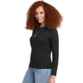 thumbnail image 4 of Hanes T-Shirt Col Rond à Manches Longues pour Femmes, TG, Ébène, 4 of 6