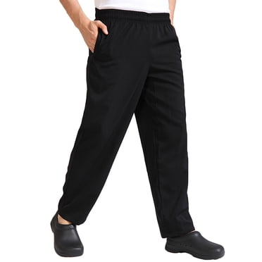 A Pair of Chef's Workwear Durable Trousers Breathable Material Chef Pants - Size M(Black)
