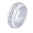 thumbnail image 2 of keepw Ceramics Fashionable Women S Ceramic Ring Wedding And Special Occasions Rings For Wedding white Size 8, 2 of 6