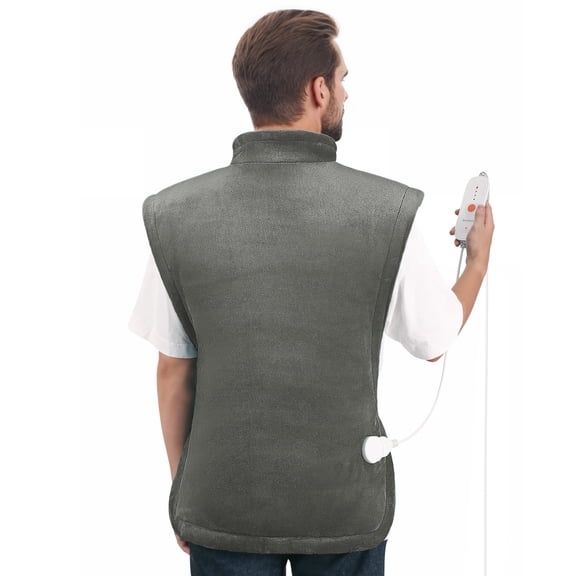 MaxKare Grande Compresse Chauffante en Flanelle avec 4 Réglages de Chaleur et Arrêt Automatique pour Soulager le Stress de Tout le Corps, Gris, 24"x40 Pouces