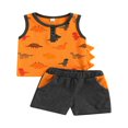 thumbnail image 1 of Boys Sets Letter Crew Neck Sleeveless Vest Tree Shorts, 1 of 6