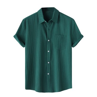 cfhntfmh Button down Shirts for Men Summer Big and Talls Short Sleeve Lapel Beach Tops Comfy Shirts with Pocket