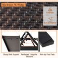 thumbnail image 4 of Costway 1PC Patio Galvanized Steel Chaise Lounge with Wheels Outdoor PE Rattan Recliner Chair, 4 of 8