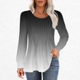 thumbnail image 1 of RXIRUCGD T-Shirts à Manches Longues Dégradés pour Femmes, Décontractés, Mode, Amples, Plissés, Col Rond, Gris, Taille : L, 1 of 5