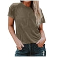 thumbnail image 1 of FAIWAD T-Shirts à Manches Courtes pour Femmes Été Col Rond Manches Courtes Grande Taille T-Shirts Décontractés Plage Vacances Basiques, 1 of 6