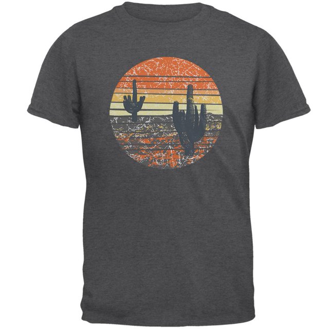 Vintage Cactus Sunset Mens T Shirt