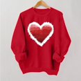 thumbnail image 1 of Styesk Chemises à Manches Longues pour Femmes Imprimé Cœur Hauts Confortables Doux Col Rond T-Shirts Chandail Mode Léger Chandail en Molleton Graphique de la Saint-Valentin Hauts Décontractés, 1 of 3