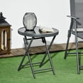 thumbnail image 2 of Outsunny Table Pliante d'Extérieur de 18 Pouces, avec Dessus en Verre Trempé, Noir, 2 of 10