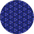 thumbnail image 1 of Ahgly Tapis Rond Lavable en Machine Intérieur Transitionnel Bleu Saphir, 5 Pieds Rond, 1 of 7