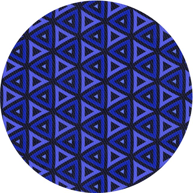Ahgly Tapis Rond Lavable en Machine Intérieur Transitionnel Bleu Saphir, 5 Pieds Rond