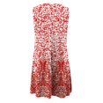 thumbnail image 4 of HKEJIAOI Robe Fleurie pour Femmes Robe d'Anniversaire Mode Femmes Décontractée Aguichant Col Rond Robes Imprimées Été Sans Manches Robe Chandail Rabais Liquidation Rouge, 4 of 5