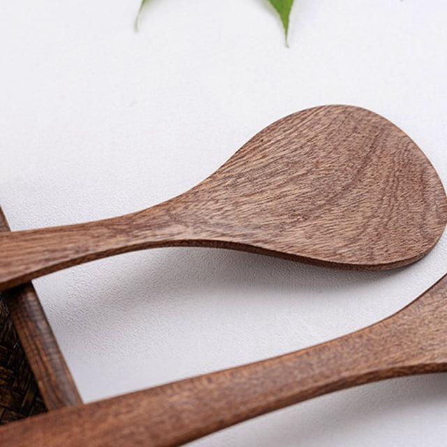 Cooking Utensils for Home Kitchen Wooden Spatula and Rice Spoon Set with Nonstick Design for Stir Fry and Everyday Cooking