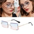 thumbnail image 2 of Esquirla Square Rimless Tinted Lens Retro Party Rave Shades Glasses - blue Blue Pink, 2 of 8