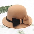 thumbnail image 2 of Chapeau Melon Petit pour Femme, Automne et Hiver, Nœud, Bout Rond, Décontracté, Style Bassin de Pêcheur, 2 of 3