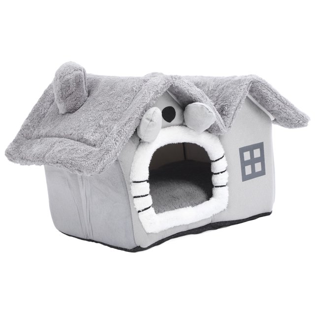 Cat House, Cat Bed House Foldable Cute Shape For Floor SPets Within 7.7lb,MPets Within 16.5lb,LFor Several Pets