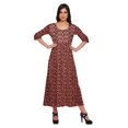 thumbnail image 1 of Moomaya Haut Indien Imprimé Robe Kurti Longue Tunique à Manches 3/4 Robes pour Femmes, 1 of 5