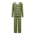 thumbnail image 5 of Timegard Pajamas Sets for Women 2 Piece Stripted Long Sleeve V Neck Ruched Top and Pants Fall Pjs Outfits, 5 of 5