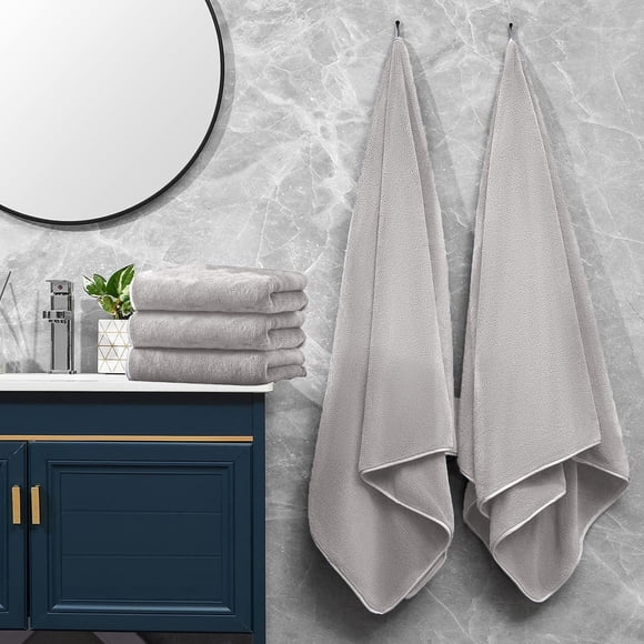 Iumwxz Towel Bathroom Set Bath Towel Set 5 Pack Thick Soft Absorbent Quick Dry Plush Household Wash Face Gift Multipurpose Bathroom Spa Dorm 5 Pack Gray