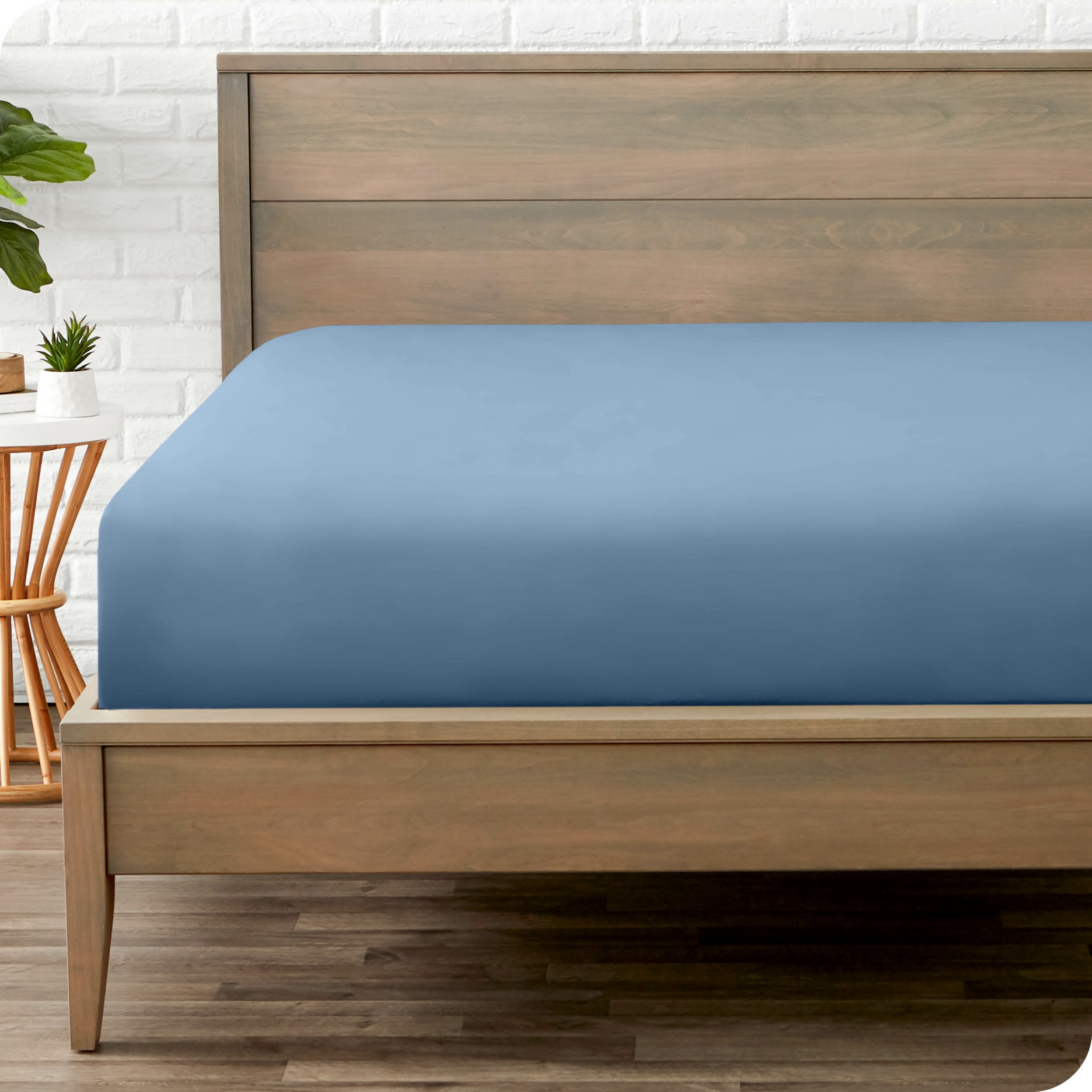 Bare Home Drap-Housse - Premium 1800 Collection - Poche Profonde - Ultra Doux, Résistant aux Plis - Très Grand Simple, Bleu Couronne