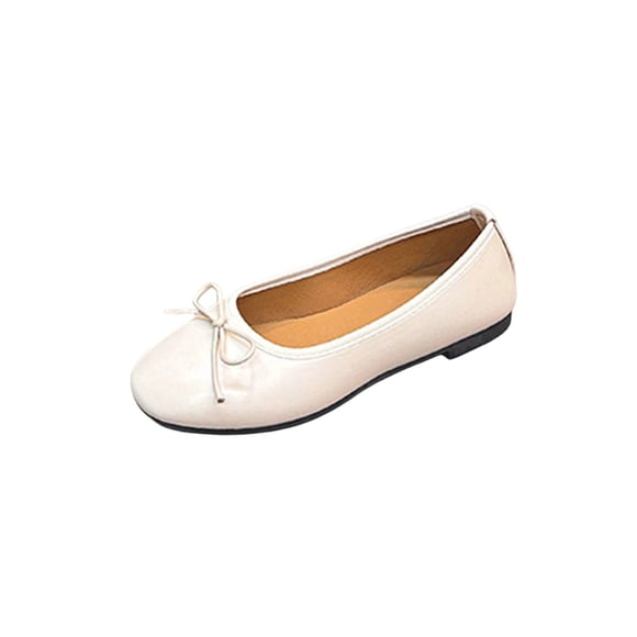 Women's Slip on Flats, Comfortable Casual Shoes for Wide Feet, Soft Leather Round Toe Walking Shoes, Versatile Spring Summer Flat for Commuting, Dating